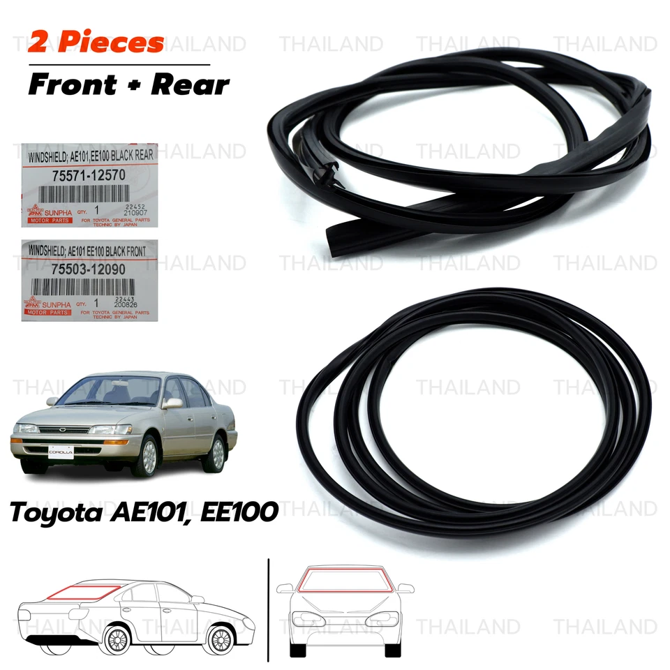 Se adapta a Toyota Corolla AE 101 EE101 1991 98 parabrisas delantero trasero sello del parabrisas Foto 4 de 4