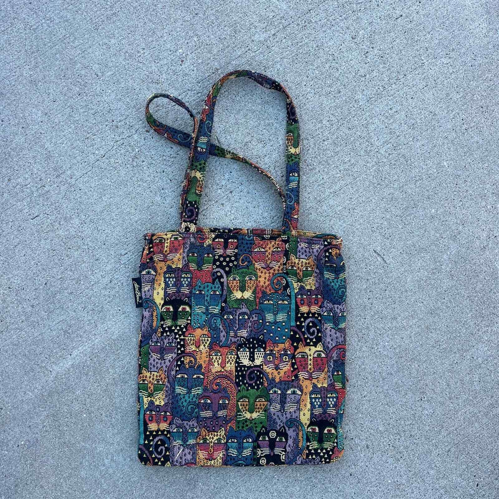 Laurel Burch Cat Tapestry Tote Bag Purse - image 4