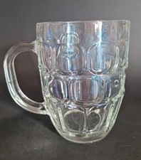 Vintage Dema Crown Dimple Pint Glass Mug With Crown Mark 76 Handle