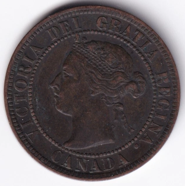 Canada 1899 1c One Large Cent Copper Coin Queen Victoria VF+ Very Fine+ - Image 2 of 2