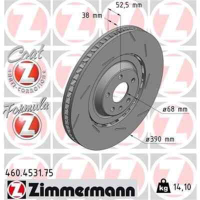 2x ZIMMERMANN Formula Z Bremsscheibe 460.4531.75