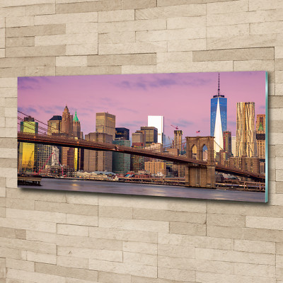 Glas-Bild Wandbilder Druck auf Glas 125x50 Sehenswürdigkeiten Manhattan New York