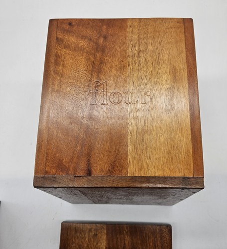 Vintage Retro Mid Century Modern Teak Holz 4 Stück Kanister Set Milbern Taiwan - Bild 23 von 24