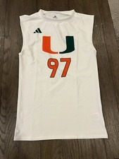Mens Jock 7v7 Football Combine Miami Hurricanes Compression Shirt White M