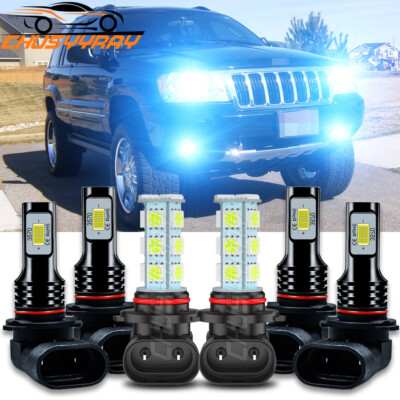 Para For Jeep Grand Cherokee 1999-2003 2004 Faros LED Hi / Low+Faros antiniebla
