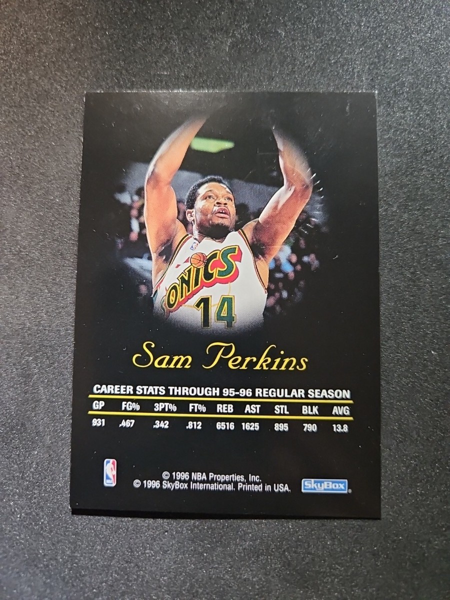 1996-97 Skybox Autographics | Sam Perkins | Seattle Supersonics 