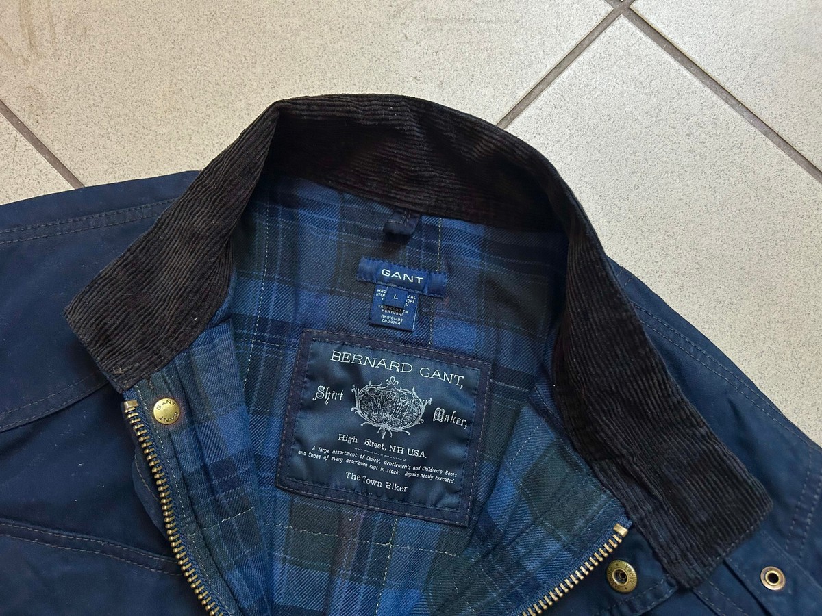 GANT Men's Motorcycle Waxed Cotton Jacket The Town Biker GANT Men's Motorcycle Waxed Cotton Jacket The Town Biker