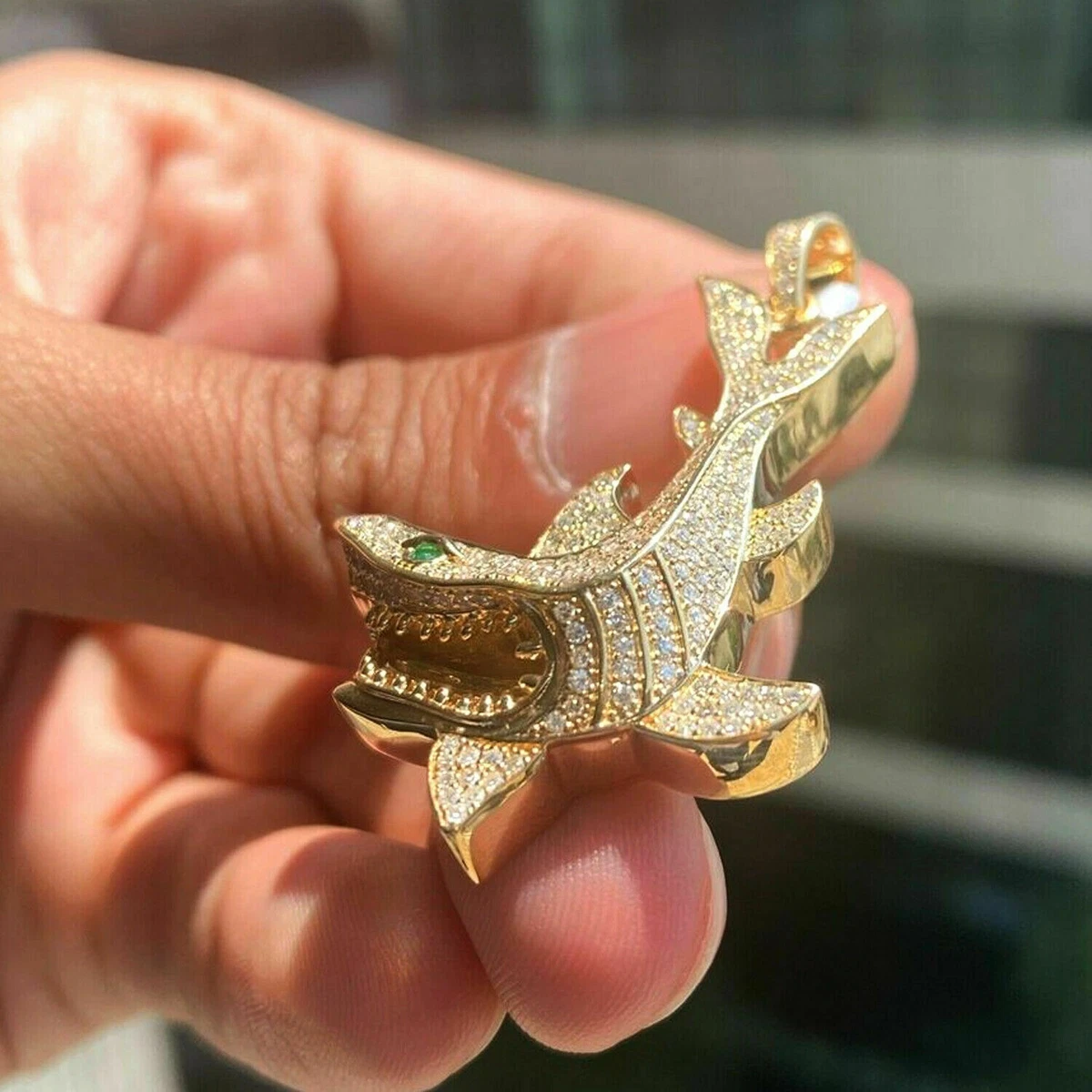 Shark pendant hotsell gold