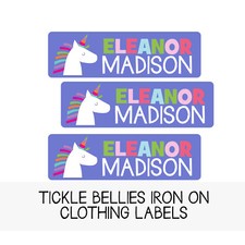 65 Custom Iron On Clothing Labels, Unicorn Labels, Clothing Tags for Girls