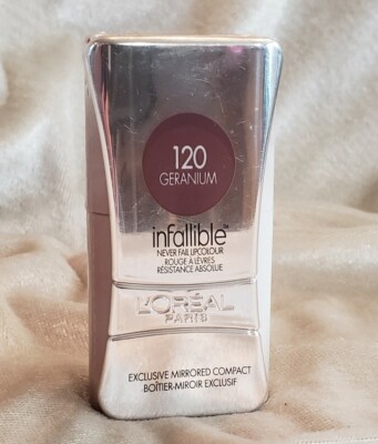 L'OREAL Infallible Never Fail Lipcolour 120 GERANIUM Sealed Exact item Pictured