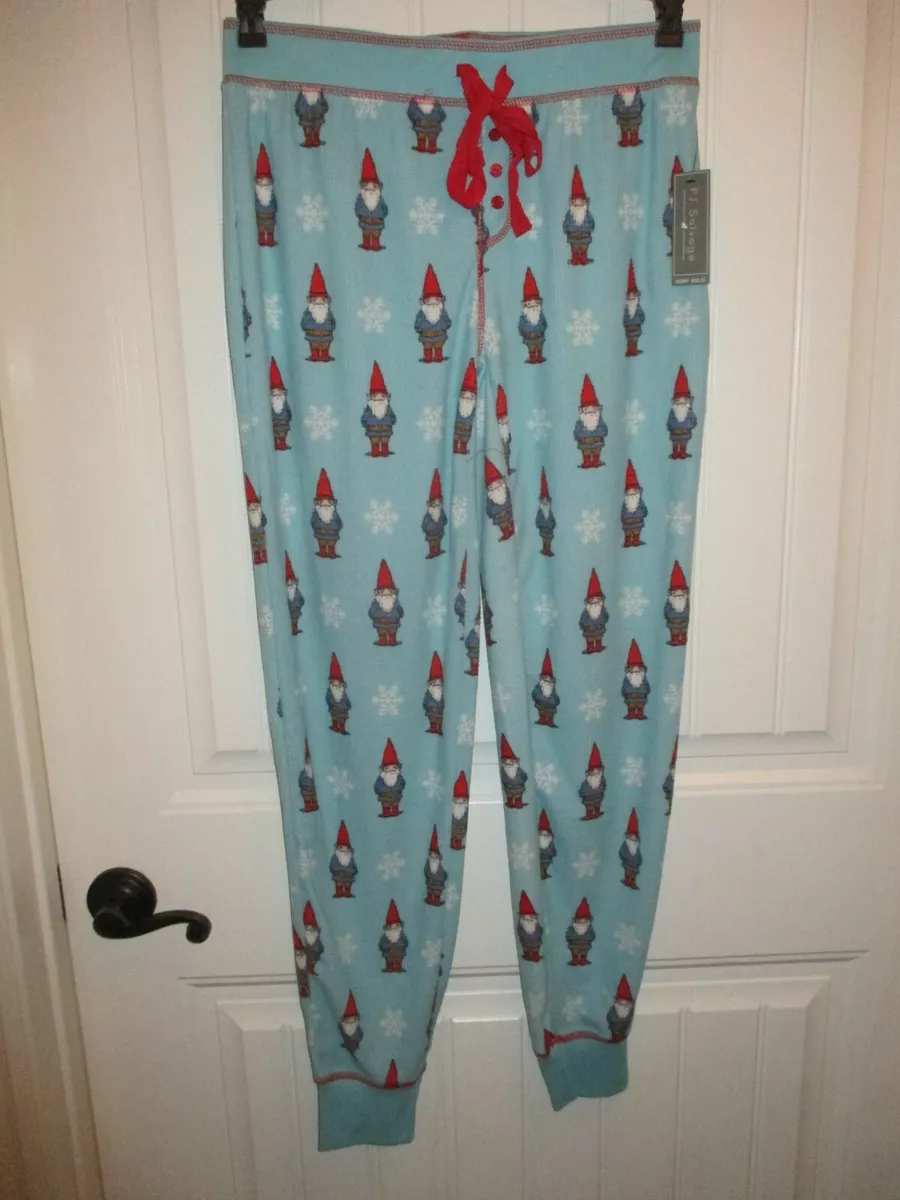 NWT PJ Salvage Size L Waffle Knit Thermal Gnome Lounge Pajama Jogger Pants