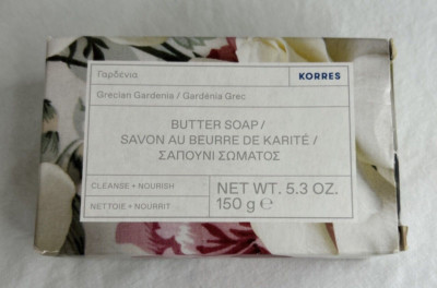 Korres Grecian Gardenia Butter Soap Cleanse + Nourish 91.2% Natural  150g