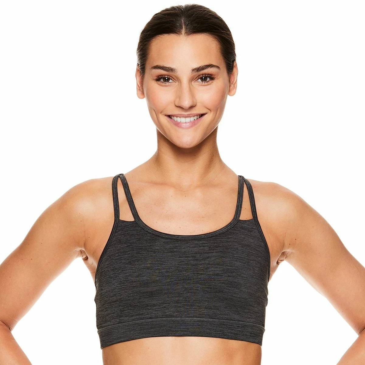 Size XS Gaiam Shine Wire-Free Medium-Impact Yoga Strappy Sports Bra