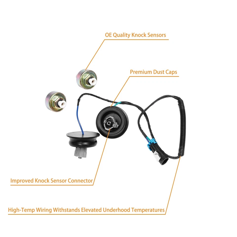 Sensores de golpe con kit de arnés para Chevy Silverado GMC Sierra LS 4,8 L 5,3 L 6,0 L Foto 4 de 4