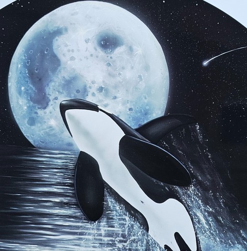 Wyland ORCA MOON Hand Signed 101/500 Killer Whale Art lithograph on paper, COA - Picture 4 of 17