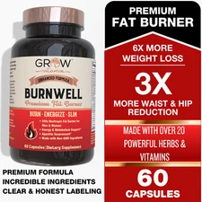 Burn-XT Thermogenic DAY-TIME Fat Burner Weight Loss Supplement by Grow Vitamin