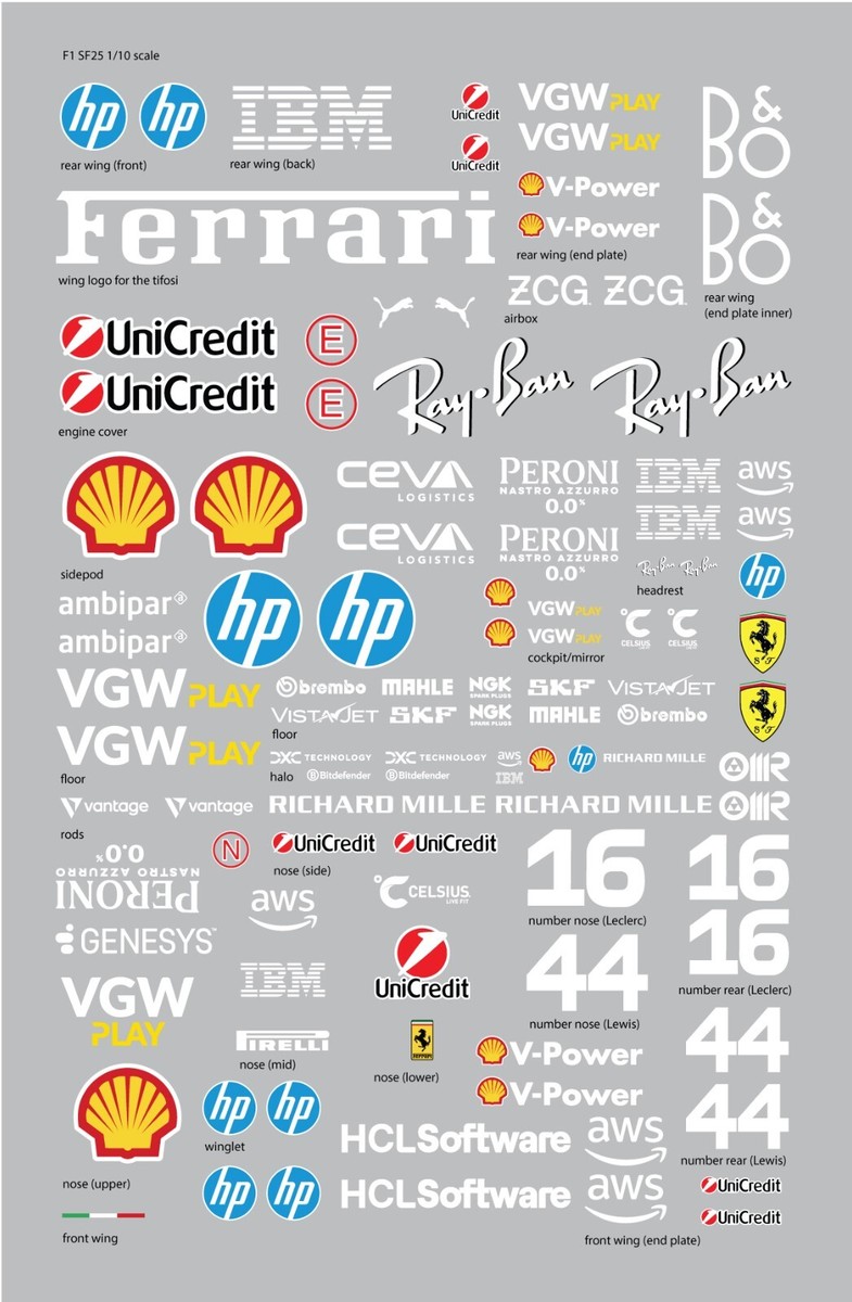 Planche De Stickers Enzo Ferrari 1/18, KK-Scale, Série Rue, Modèle 1950