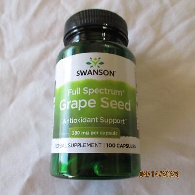SWANSON Grape Seed Herbal Supplement 100 Capsules 380 MG Exp 3/2027