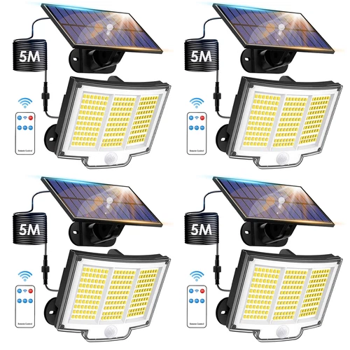 Solar Power LED Lights PIR Motion Sensor Wall Outdoor Garden Security Flood Lamp - Bild 1 von 29