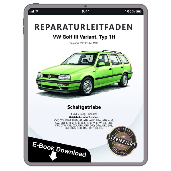 Vw Golf 3 Variant Typ 1H 1993-1999 Schaltgetriebe 020 02K Reparaturanleitung Pdf-image