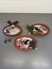 Bradford Exchange Legends of the Sky Collection Set Of 3 Eagle Plates Gb4