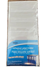 Self Adhesive Label Holders w/Blank Inserts 25 mm X 75 mm 18 Count