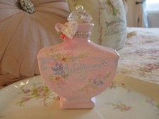 Shabby Chic Style Hand Painted and Decorated Perfume Bottle - Pink