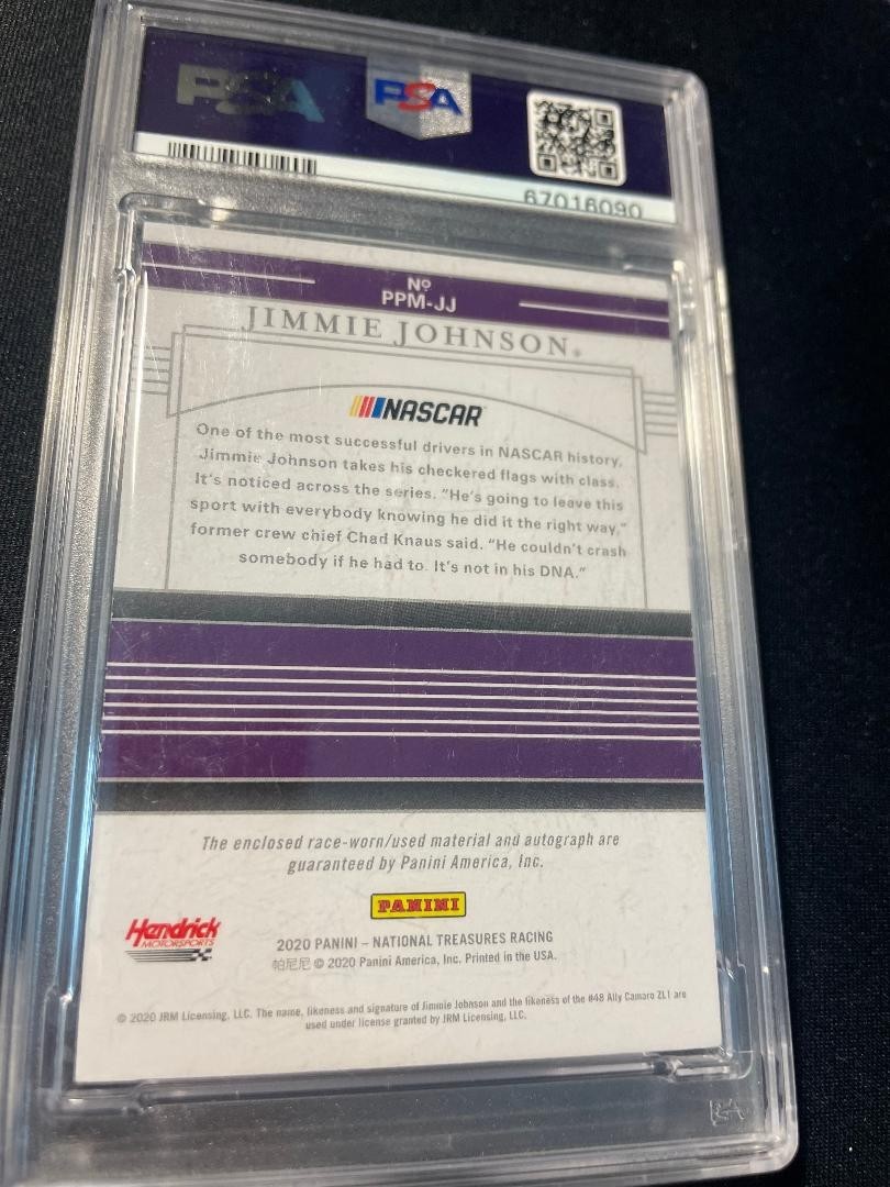 2020 National Treasures Premium Patch JIMMIE JOHNSON Auto Firesuit Card 04/10 view 2