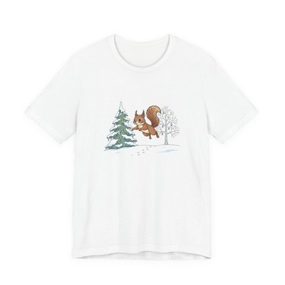 Squirrel in Parka Tee | cute winter animal shirt, whimsical winter illustration