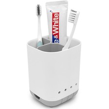 Toothbrush Holder for Bathroom,Plastic Detachable for Easy Cleaning Multi-Fun...