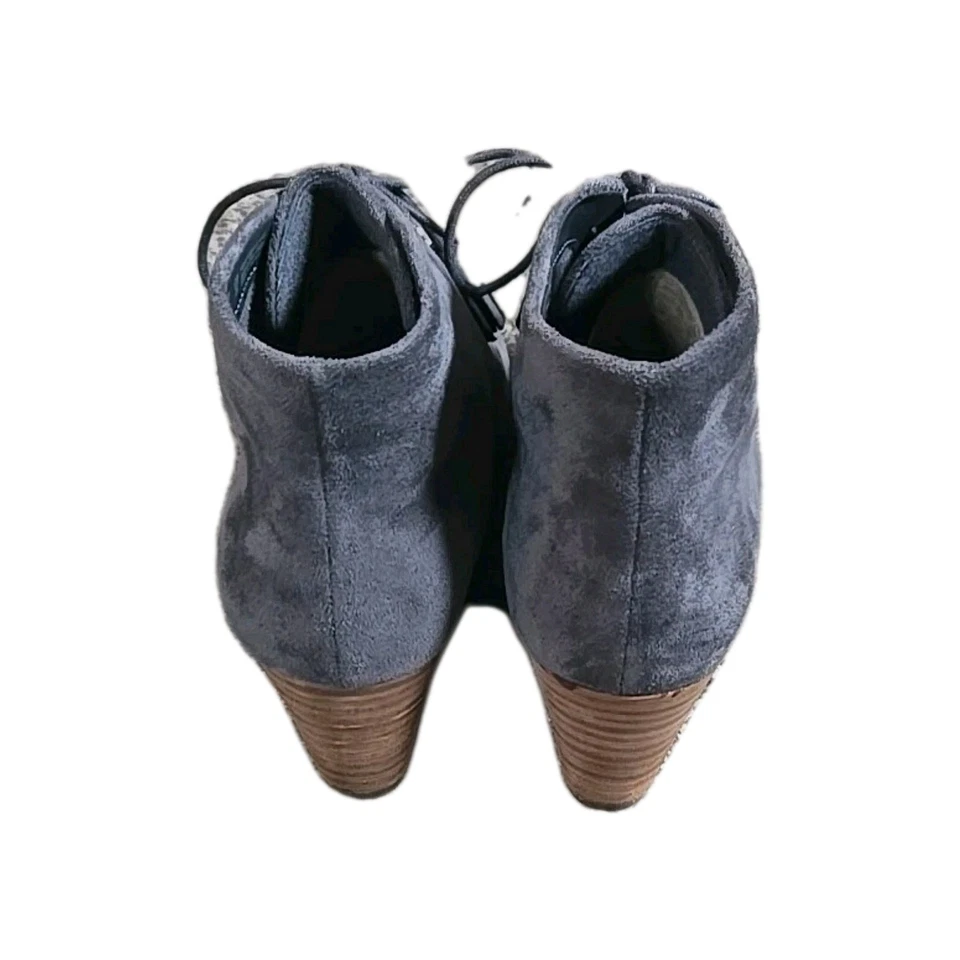 Botas de cuña gris estuco gamuza talla 9W botas anchas con cordones Dr. Scholls Dakota  Foto 4 de 4