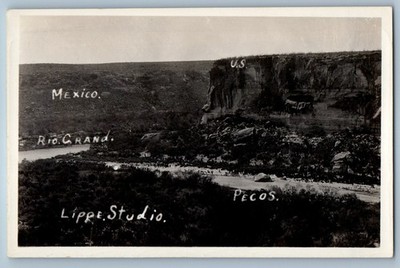 Mexico Postcard Rio Grand Lippe Studio Pecos c1940's Vintage RPPC Photo