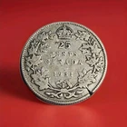 1931 Canada 25c .800 Silver Quarter George V  Rim Nick see Pics