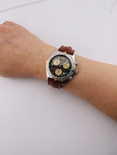 Breitling Chrono 40mm Quartz B53011 Brown Dial Two Tone Leather Watch CLASSIC!! 14