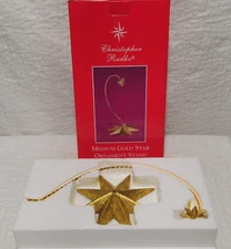 Christopher Radko Medium Gold Star Christmas Ornament Stand 11 1/4" Tall "NIB"