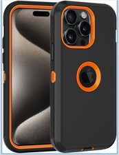 NEW iPhone 14 Pro Max Case Black & Orange Rug...