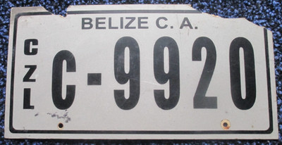 COROZAL, BELIZE Series 2009 Plexiglass License Plate C-9920