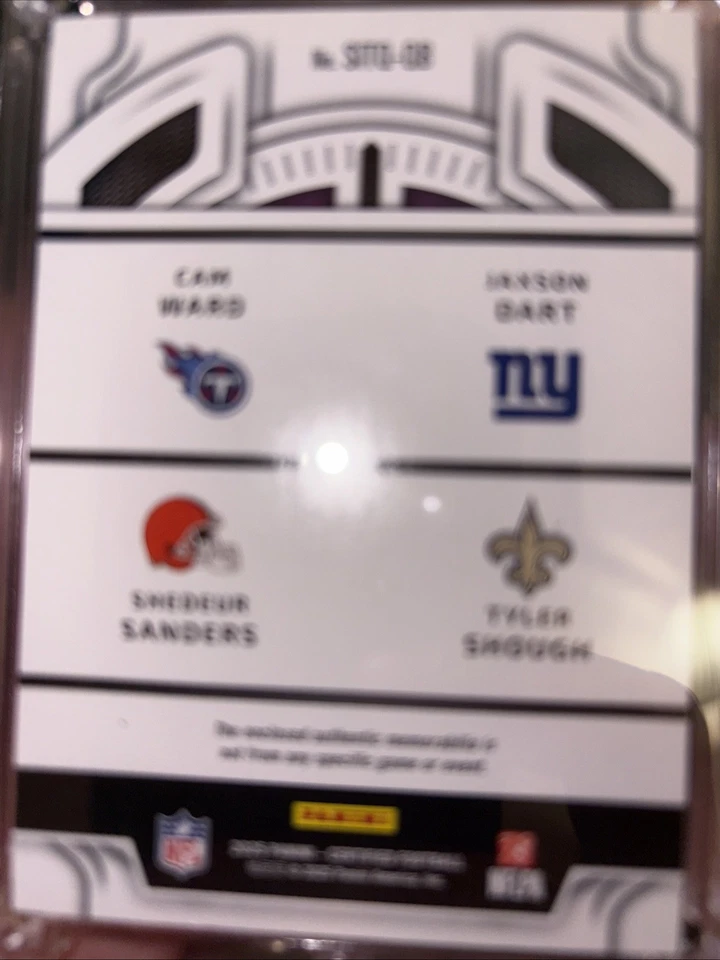 2025 Panini Certified Football Stitches In Time Quad Patch 24/35 Jaxson Dart - Image 2 of 4