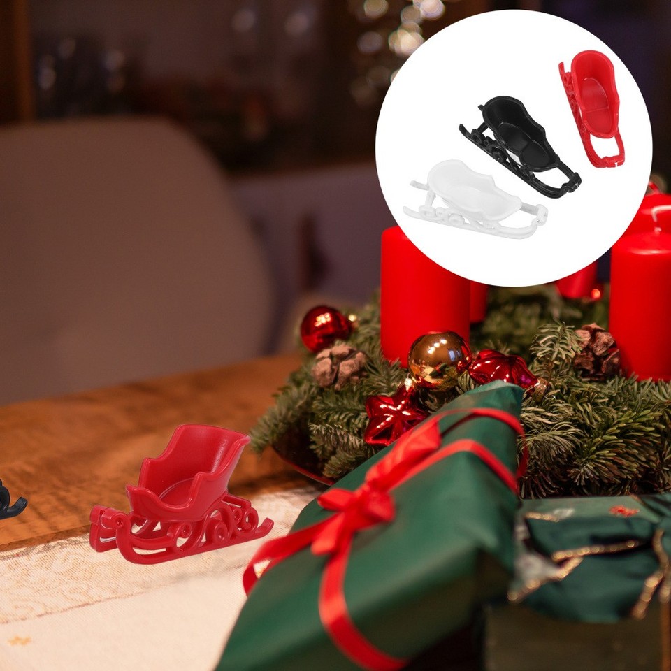 12Pcs Christmas Sled Decorations Santa Sleigh Christmas Table ...