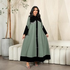 Diamonds Velvet Abaya Kaftan Modest Women Muslim Dress Jalabiya Turkey Caftan