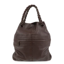 BOTTEGA VENETA Cervo Leather Shoulder Bag Brown 1147716 Auth Used F/S