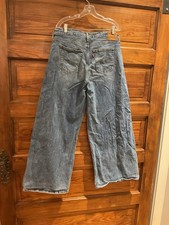 Levis 728 High Rise Wide Leg Blue Jeans 34 Womens
