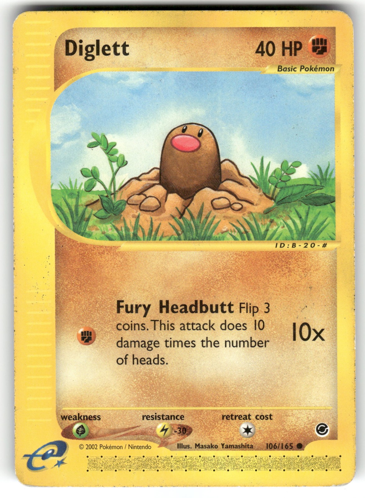 Pokemon Diglett Common Normal Expedition 2002 106/165 LP