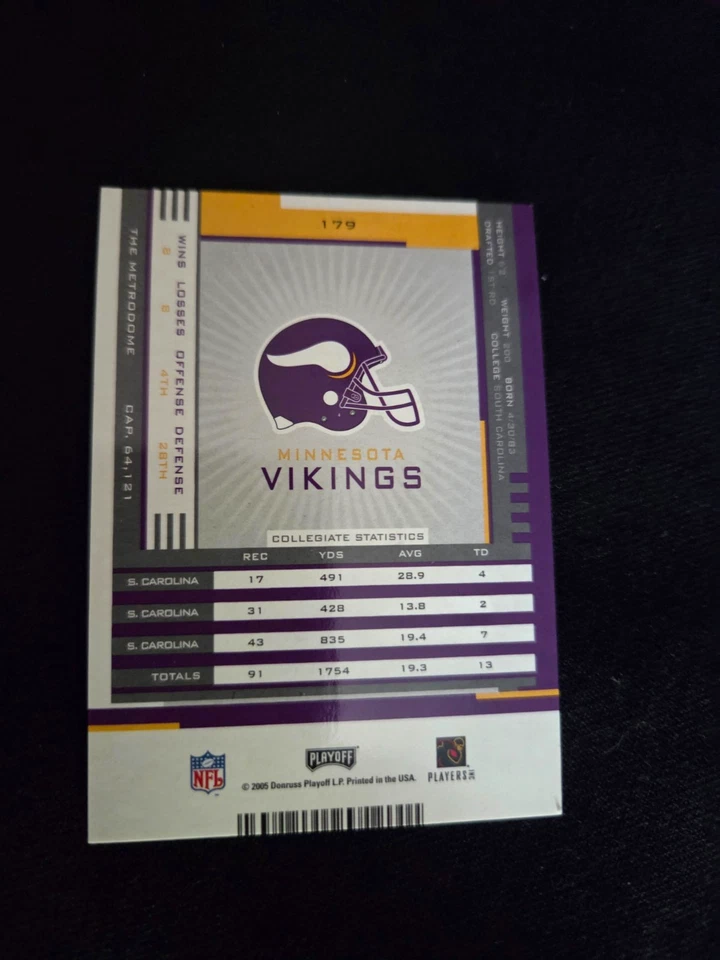 2005 Playoff Contenders - Rookie Ticket Troy Williamson #179 /402 (AU, RC) - Image 2 of 2