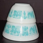 Pair of Vintage Pyrex Amish Butterprint Nesting Mixing Bowls 401 & 402 **EC**