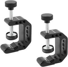 CAMVATE Aluminum C-Clamp Desk Mount 1/4-20 3/8-16 2 Pack