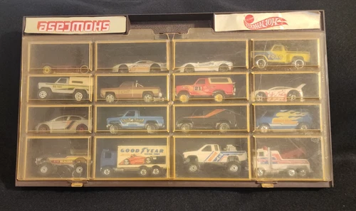Great Lot Of 16 Vintage Hot Wheels Diecast Toy Cars 1970s 1980s W/Case Rare Ones