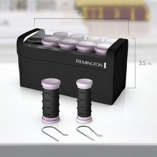 10-Count Remington Compact Ceramic Hot Rollers Purple Black Set Long Short Hair