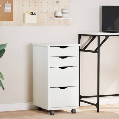 Rollschrank Schubladen MOSS Rollcontainer Aktenschrank Massivholz Kiefer vidaXL