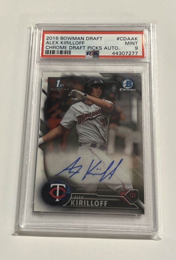 2016 Bowman Draft Alex Kirilloff Chrome Auto 1st #CDA-AK PSA 9